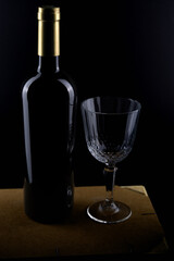 wine bottle and glass