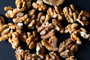 a group of nuts on a walnut