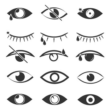 Open and closed eyes images, sleeping eye shapes with eyelash, vector supervision and searching signs. Eyesight symbol. Simple eye collection. View and eye vector linear icon set. Look and vision icon