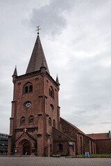 Fototapeta na wymiar Tower of Saint Nicolas Church in Vejle