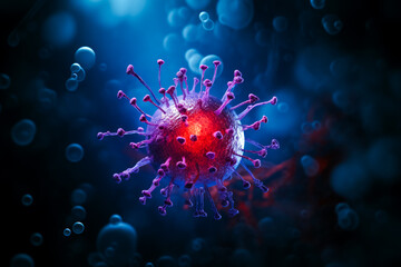 coronavirus, Influenza background and flu outbreak pandemic medical health concept. disease cells