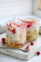 Berry dessert on a white background