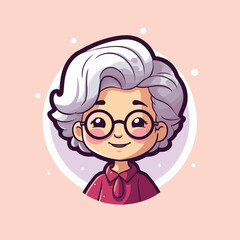 cute grandma classic icon illustration