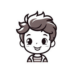 cute little boy with smile icon illustration avatar of cute handsome boy cartoon style