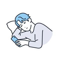 憂鬱な若い男性のシンプルなベクターイラスト素材