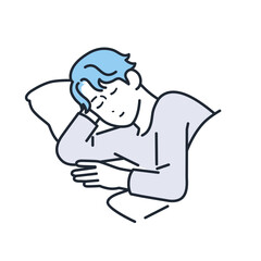 眠る若い男性のシンプルなベクターイラスト素材
