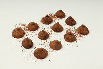Chocolate truffles, concept of delicious sweet food