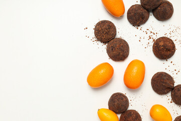 Chocolate truffles, concept of delicious sweet food