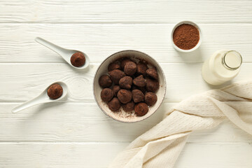 Chocolate truffles, concept of delicious sweet food