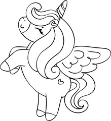 Cute Unicorn outline