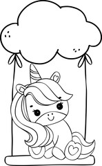 Cute Unicorn outline