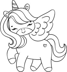 Cute Unicorn outline