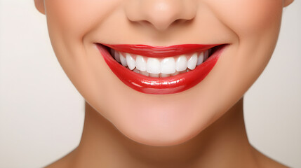 Obraz premium Beautiful smile with white teeth for advertising