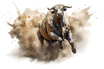 Isolated Bull Riding Bliss on a transparent background