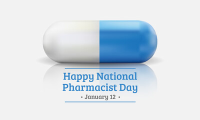 Pharmacist day is observed every year on January 12, The day focuses on the importance of pharmacists, and it honors how much they impact our health and well-being. Vector illustration