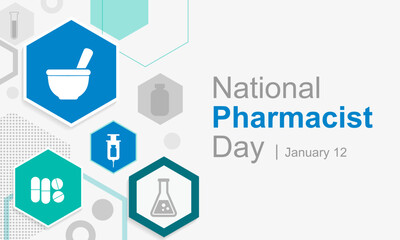 Pharmacist day is observed every year on January 12, The day focuses on the importance of pharmacists, and it honors how much they impact our health and well-being. Vector illustration