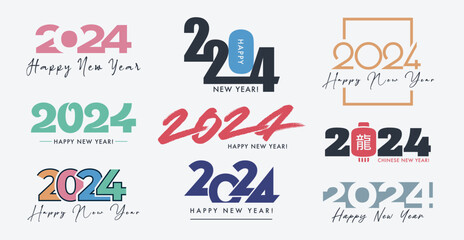 2024 New Year Text Logo Designs