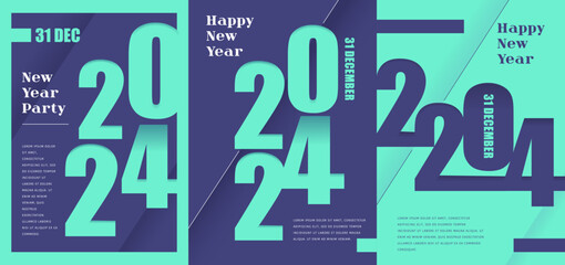 2024 New Year Typographic Posters