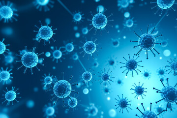 coronavirus, Influenza background and flu outbreak pandemic medical health concept. disease cells