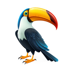 Isolated Cartoon Toucan on a transparent background