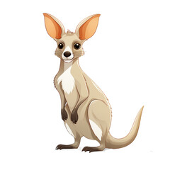 Isolated Cartoon Wallaby on a transparent background