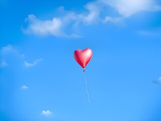 heart balloon in the blue sky