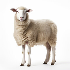 Naklejka na ściany i meble Sheep on a white background, ai technology