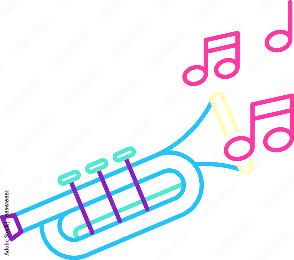 Sticker Trumpet neon icon