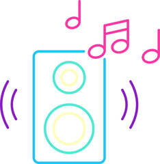 Speaker neon icon