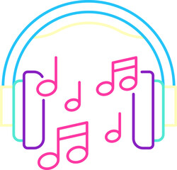 Headphone neon icon