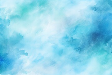 Blue turquoise teal mint cyan white abstract watercolor - background