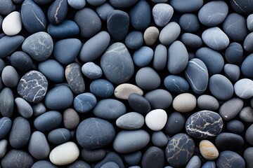 Gray blue pebbles texture. Wet small stones background