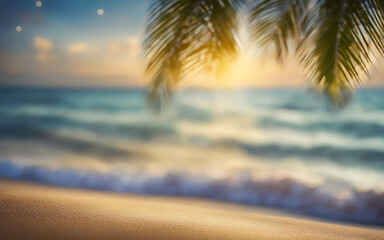 Fototapeta na wymiar Abstract defocused beach landscape for abstract template 
