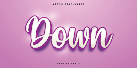 Free vector down text effect editable shiny and elegant text style