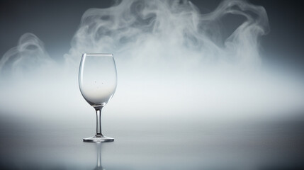 Empty cup surrounded by smoke