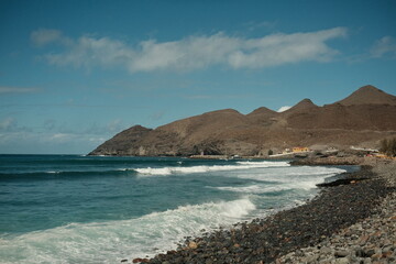 canary island mountains and ocean