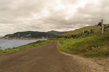 countryside landscape with cloudy sky