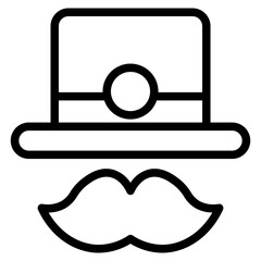 mustache and hat line