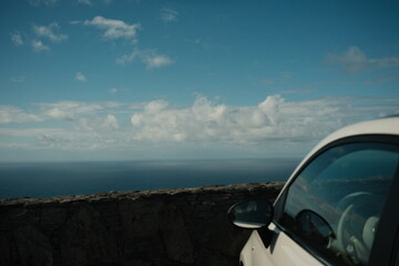 canary islands ocean view and the car