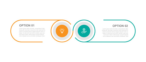 2 step process infographic template vector element for business presentation and information graphic 
