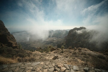 clouds in the mountains