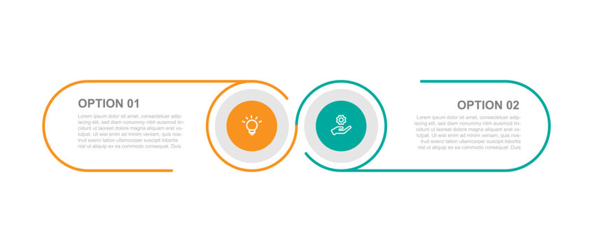 2 step process infographic template vector element for business presentation and information graphic 