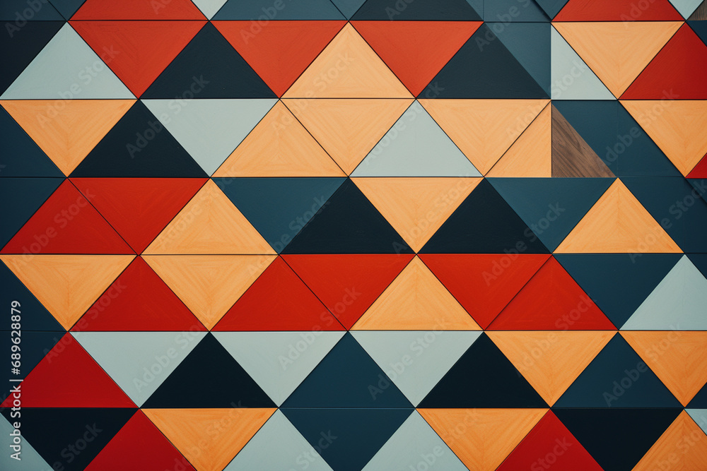 Leinwandbilder minimalist pixel art featuring an abstract pattern of triangles, showcasing simplicity and geometric
