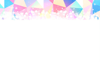 淡い虹色の水彩風ポリゴン背景_横5