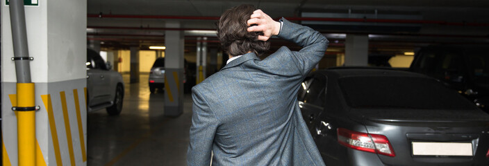 sad man with find car