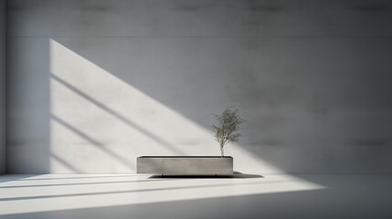 grey room with shadow