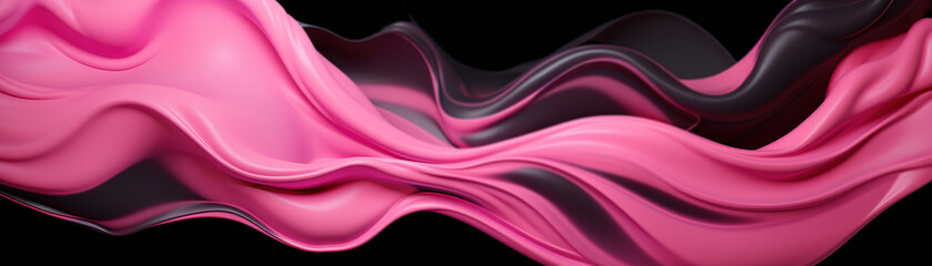 Obraz premium Dynamic blend of pink and black creams swirls together, creating visually striking contrast perfect for modern art, cosmetic backdrops, luxury design elements with contemporary edge.