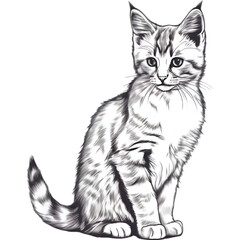 Fototapeta premium A portrait drawing of a kitten in a minimalist style. 