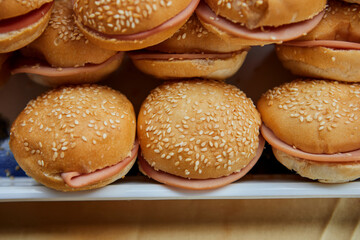 Close up of homemade cheeseburger