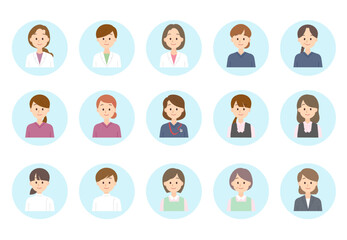 医療機関で働く人々のアイコンセット